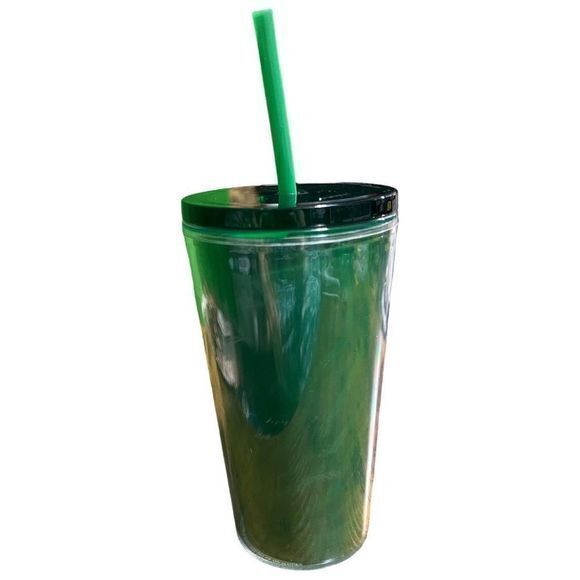Starbucks 2021 Holographic Tumbler with Straw 16oz Green Yellow - Picture 4 of 6